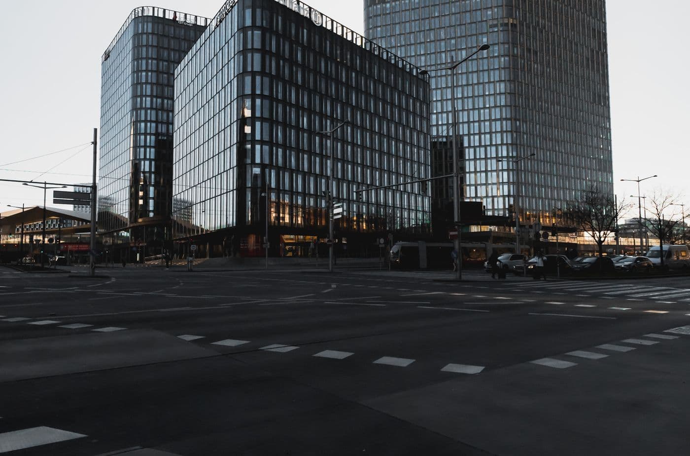Wide arterial road lined with tall buildings in south-west Surat
