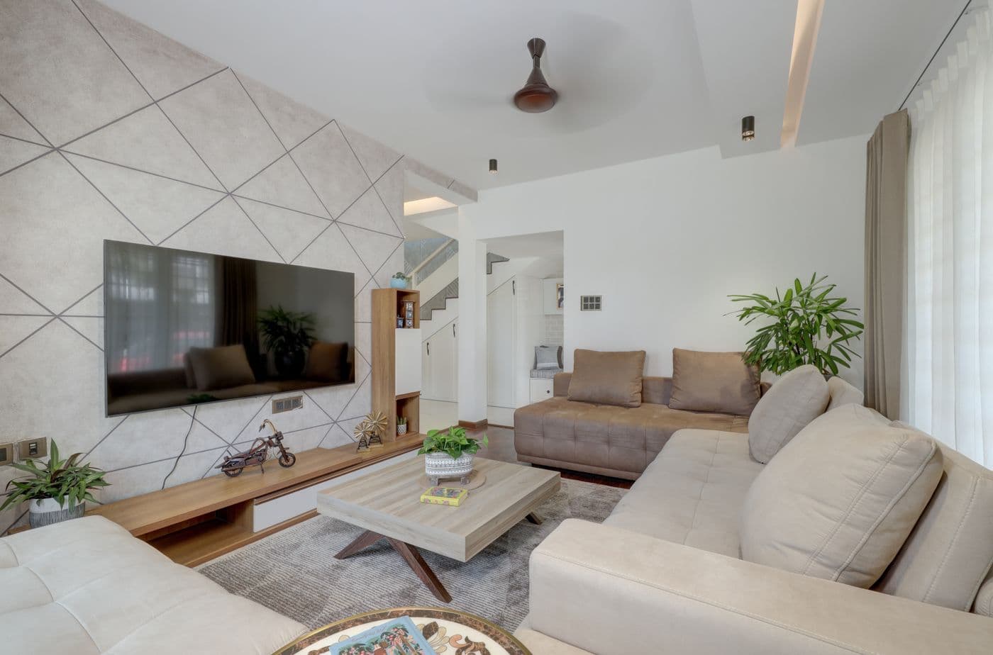 Modern living room in a Surat apartment